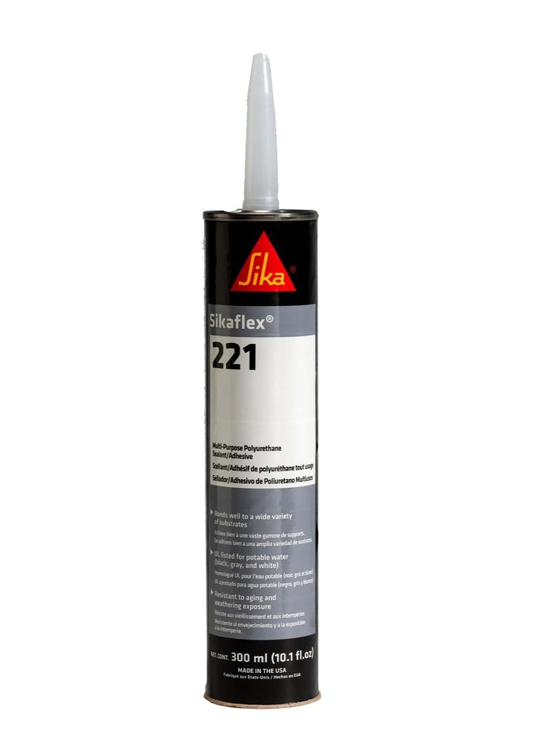 SIKAFLEX Sika Sikaflex 221 Strong Adhesive Sealant, Black, 300 ml - Image 1