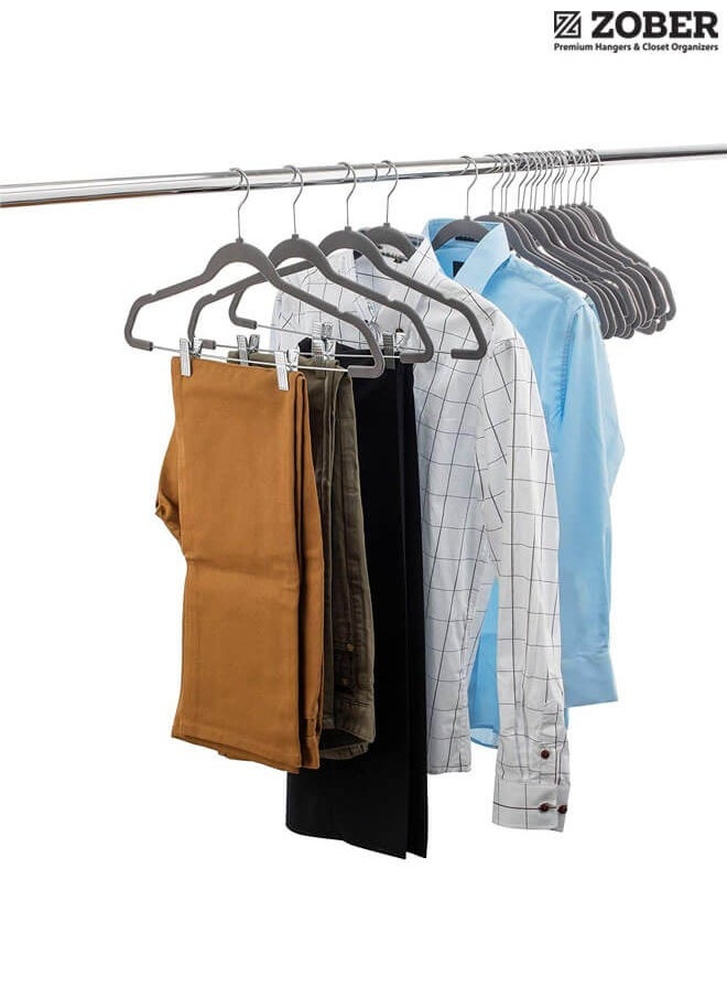 ZOBER 20 Pack Premium Velvet Skirt Hangers with metal clips  - Image 2