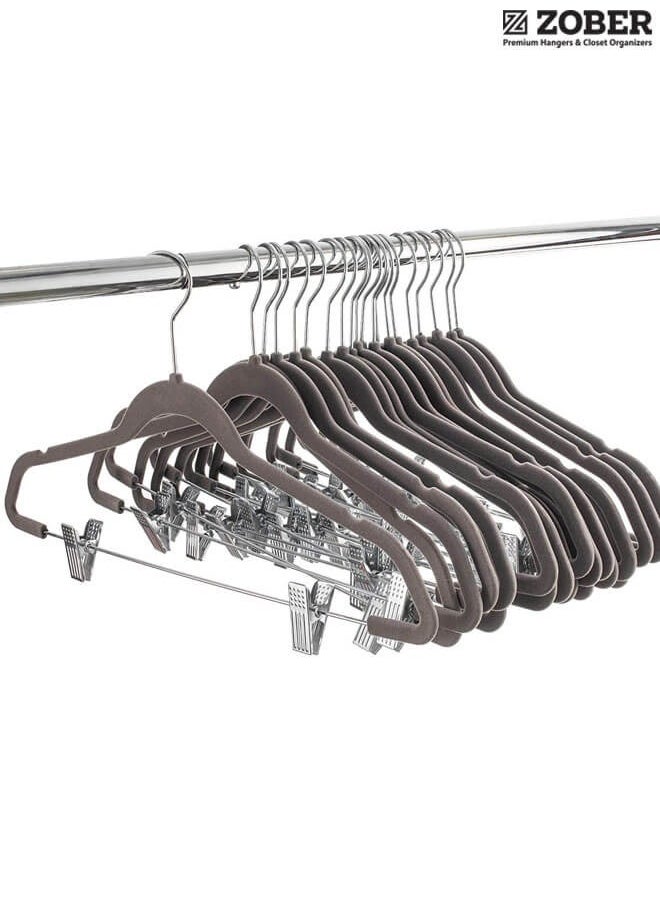 ZOBER 20 Pack Premium Velvet Skirt Hangers with metal clips  - Image 3
