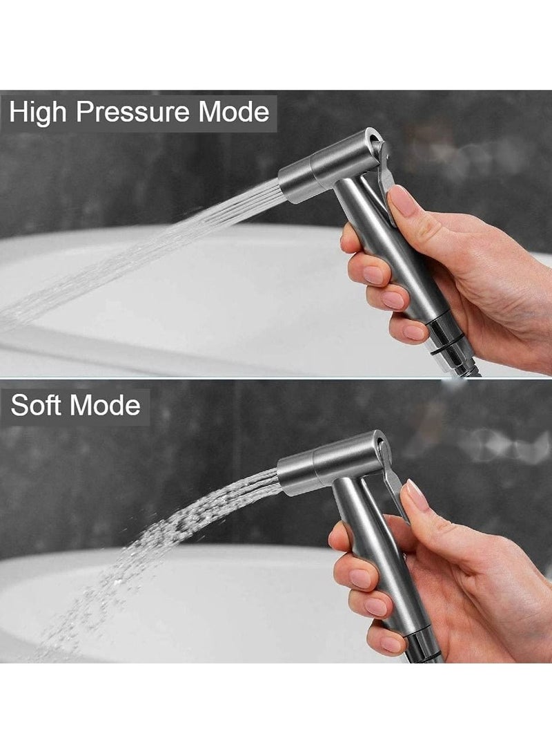 Bidet Spray Shower Handheld Sprayer for Toilet Wash Jet Diverter with Pressure Controllable 304 Stainless Steel Head Hose and Holder for Self Cleaning Shattaf Set  - Image 5