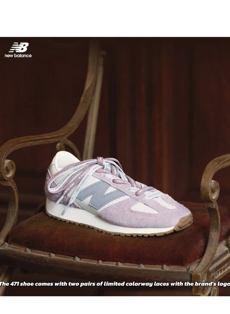 New Balance 471 Casual Athlesiure/Colorblock Sneakers Shoes Beige/purple For Women/Men/Students  - Image 2
