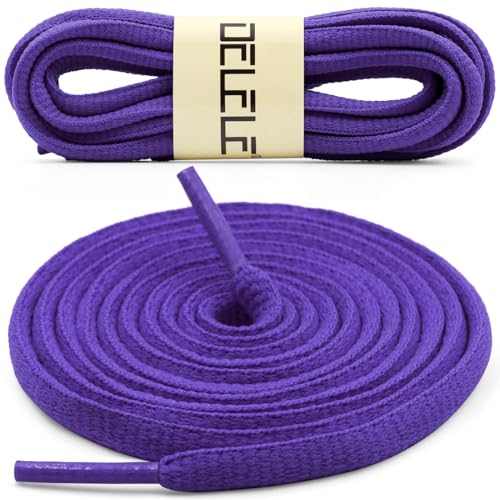 DELELE 2Pair Oval Shoes laces 42 Colors Half Round 1/4" Athletic ShoeLaces for Sport/Running Shoes Shoe Strings Dark Purple -45 inch - Image 2