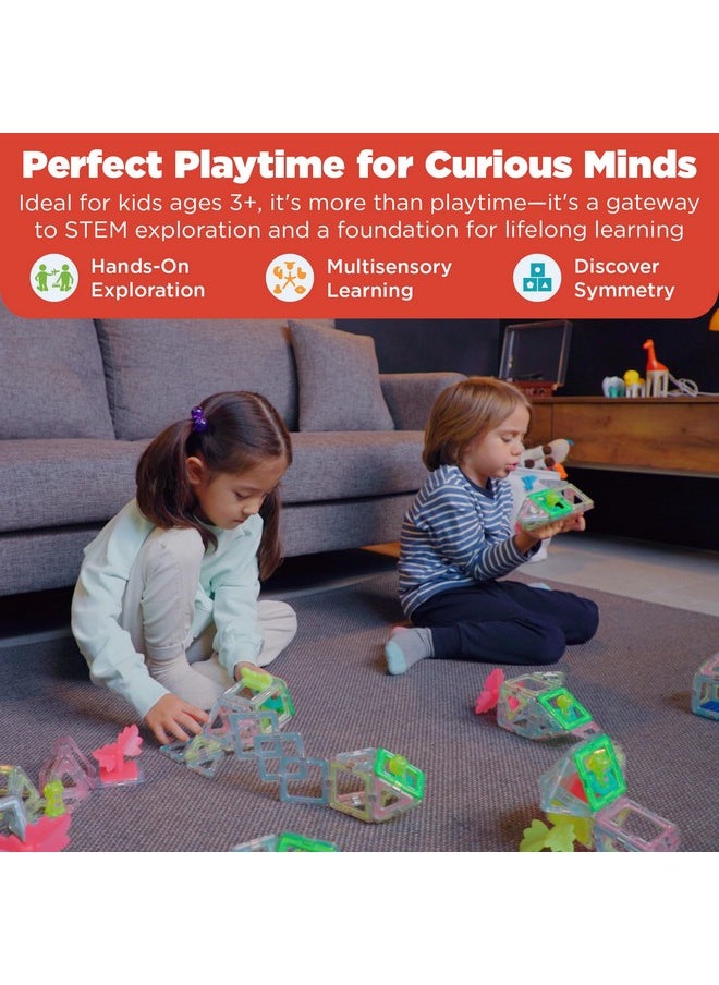 Magformers Magformers Glowing Craft 20-Piece Set | Magnetic Tiles Building Blocks, Educational Kit, STEM Toy Set | Magnetic Building Tiles for Kids to Develop Problem-Solving Abilities and Shape Recognition  - Image 4