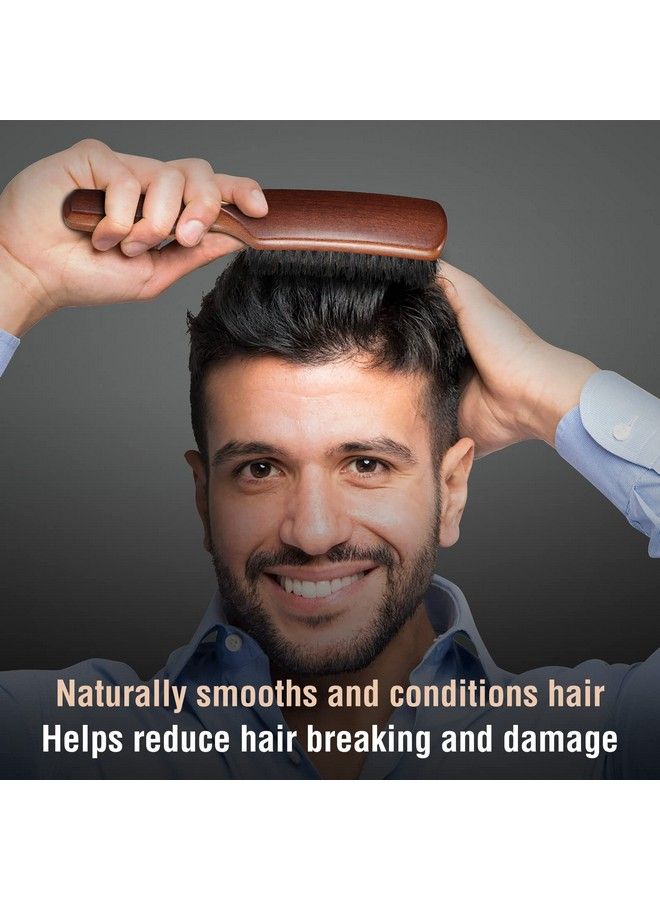 O BRUSHZOO Brushzoo Hair Brush For Men 100% Boar Bristle Hair Brush For Thin Fine Normal Hair Beech Handle Hairbrush For Hair & Beard - Image 5