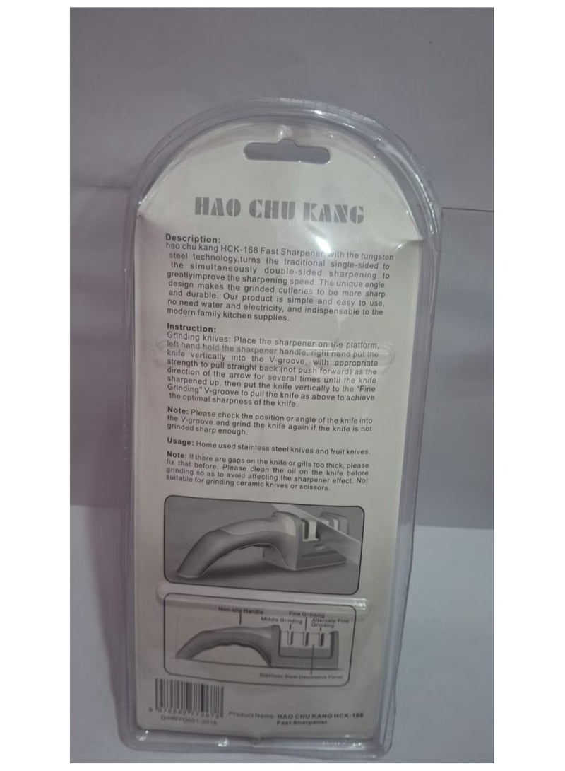 أداة شحذ سكاكين المطبخ - أداة شحذ السكاكين مصممة بنظام شحذ احترافي تتألف من 3 مراحل كما أنها مصممة للسكاكين المصنوعة من المعدن لون أسود - Image 4