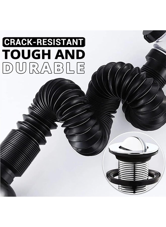 Peachjoy Sink Drain Kit With Flexible Expandable P-Trap for 1-1/4" and 1-1/2" Drain Hole - Anti-Odor Bathroom Pipe Tube - Image 3