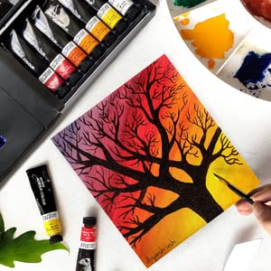 BRUSTRO Acrylic Paint Colour Set | Set of 24 Colours X 12ml Tubes | Highly pigmented, Opaque Colors, Intermixable, Great Opacity, Perfect for Students, Adults, Beginners, Professionals and Artists. - Image 5