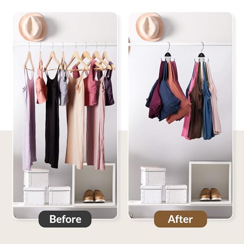ZEDODIER 2 Pack Tank Top Hanger Rotatable Bra Organzier for Closet Max 48 Storage Capacity Sport Bra Holder Space Saving Closet Organizers and Storage Black - Image 3