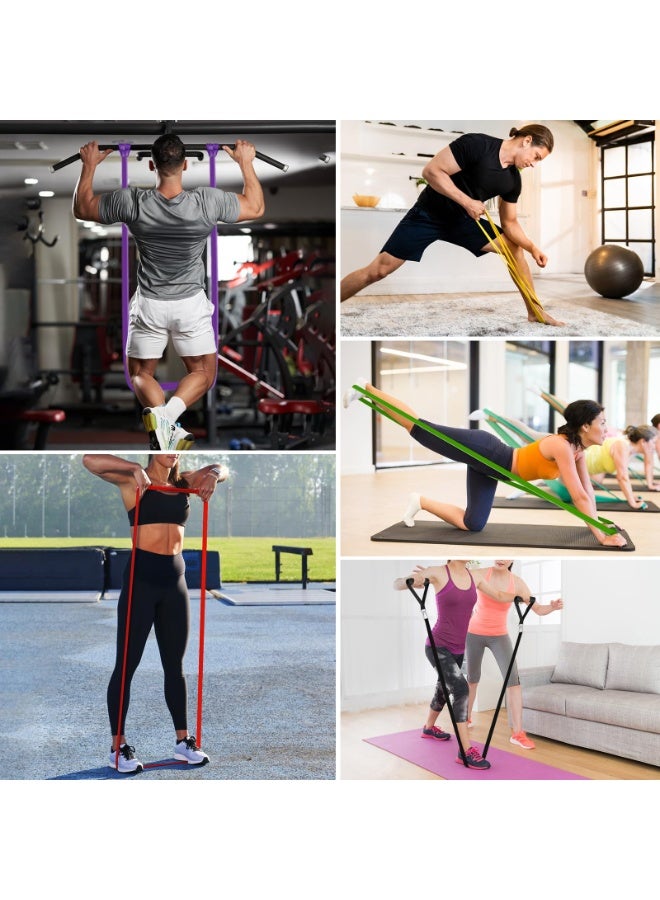 ZERIFAM Resistance Bands Set, 5 Pack Sports Exercise Band Strength Training with Door Anchor and Handles, Assist Straps for Pull Ups, Resistance Bands for Men Women, Workout Bands for Home or Gym - Image 4