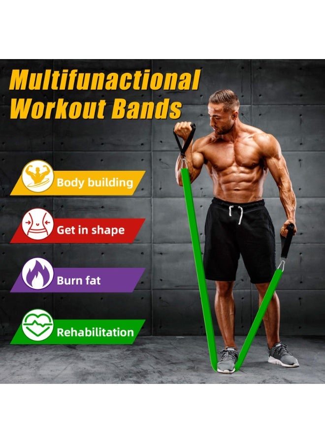 ZERIFAM Resistance Bands Set, 5 Pack Sports Exercise Band Strength Training with Door Anchor and Handles, Assist Straps for Pull Ups, Resistance Bands for Men Women, Workout Bands for Home or Gym - Image 2