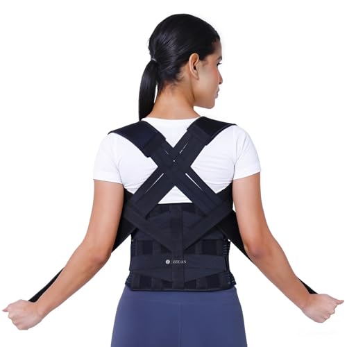 ZEDAN 2-in-1 Neoprene Posture Corrector Belt with Integrated Back Support Brace | Shoulder & Back Straightener Brace For Spine & Body Posture Correction | Clavicle Support For Unisex | Universal Size - Image 1