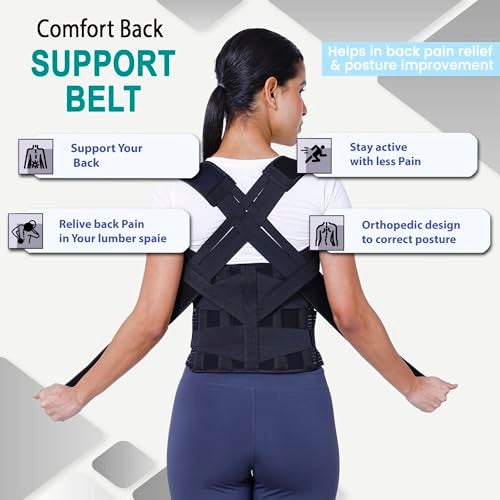 ZEDAN 2-in-1 Neoprene Posture Corrector Belt with Integrated Back Support Brace | Shoulder & Back Straightener Brace For Spine & Body Posture Correction | Clavicle Support For Unisex | Universal Size - Image 5
