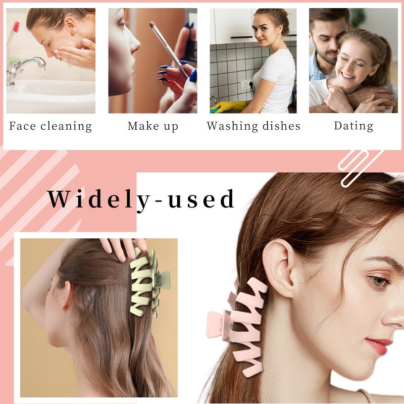 Maykawe Assorted Color Hair Clips 8 Pack Matte Hair Ties Scrunchies - 4 Clips 4 Scrunchies Set for Daily Hair Styling - Image 5