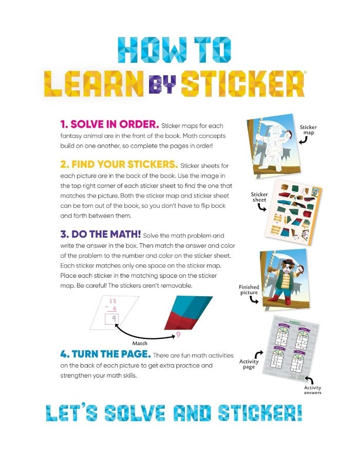Learn by Sticker: More Addition & Subtraction: Use Math to Create 10 Fantasy Animals!  - Image 3
