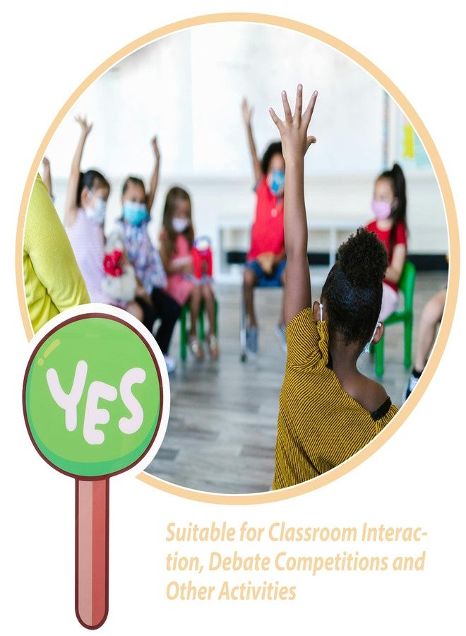 DIYEAH Classroom Judging Board 2Pcs Handheld Yes No Voting Paddles Portable Teacher Teaching Tool for Student Participation and Interactive Learning - Image 4