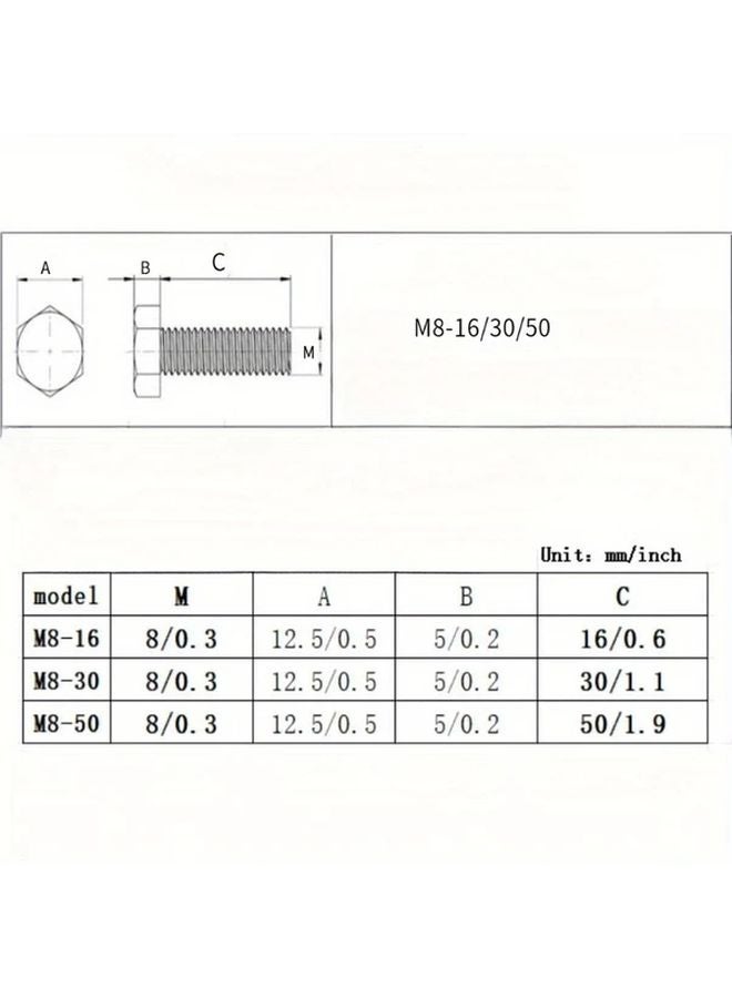 M8 16 30 50 Series Nylon Plastic Screw Kit With Nut Washers External Hexagonal Bolts - Image 4