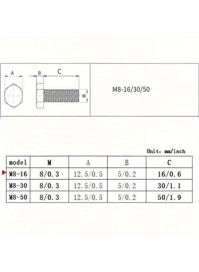 M8 16 30 50 Series Nylon Plastic Screw Kit With Nut Washers External Hexagonal Bolts - Image 1