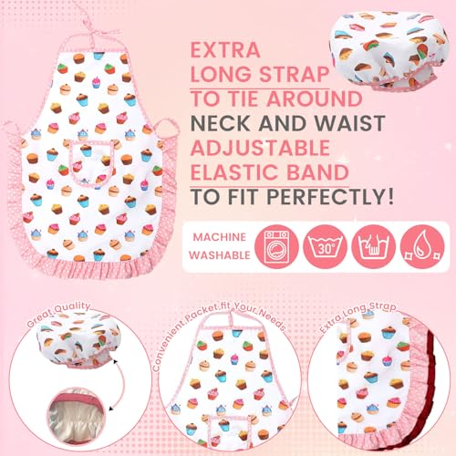 3 Otters Kids Chef Hat and Apron, 11 PCS Chef Costume Sets Pretend Play Kitchen Toys Baking Tools for Toddler - Image 4