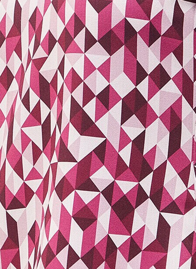 Salt Attire  SALT ATTIRE Geometric Printed V-Neck Crepe Top for Women | Best Price UAE