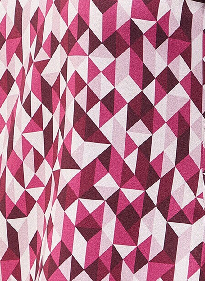 SALT ATTIRE Geometric Printed V-Neck Crepe Top - Image 5