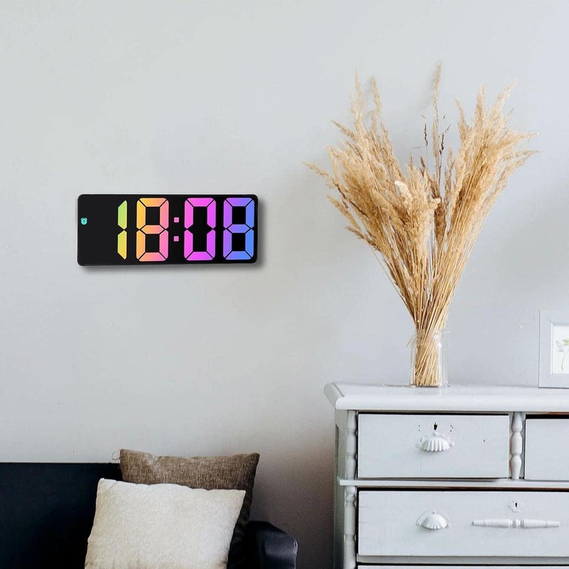 CHEENNY Digital Alarm ClockNewest Rainbow LED Clock for BedroomModern Small Clock withTemperature DisplayAdjustable BrightnessVoice Control1224H Display Clock for HomeOffice - Image 2
