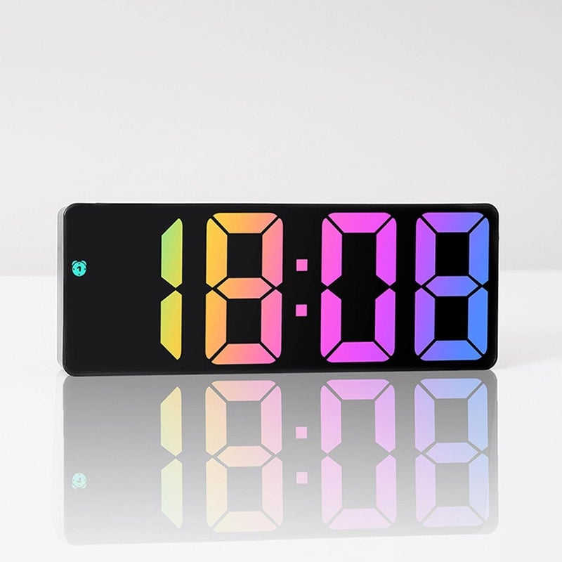 CHEENNY Digital Alarm ClockNewest Rainbow LED Clock for BedroomModern Small Clock withTemperature DisplayAdjustable BrightnessVoice Control1224H Display Clock for HomeOffice - Image 1
