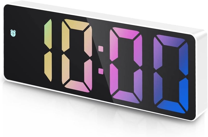 CHEENNY Digital Alarm ClockNewest Rainbow LED Clock for BedroomModern Small Clock withTemperature DisplayAdjustable BrightnessVoice Control1224H Display Clock for HomeOffice - Image 3