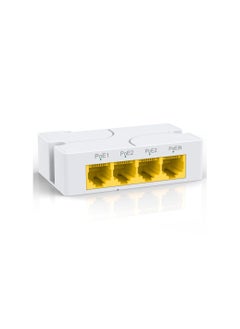 Y&D Poe Extender Gigabit, With 3 Out, Ieee 802.3af/At Mini 4 Channel Repeater 1000mbps, Wall And Din Rail Mount Passthrough Amplifier/Booster, Plug Play, Port, No Setup Power  - Image 1