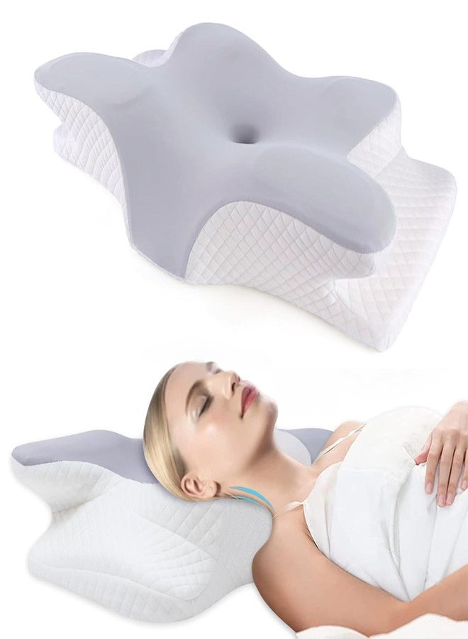 BLYPHOO Cervical Pillow for Neck and Shoulder, Memory Foam Neck Pillow, Upgraded Ergonomic Orthopedic Neck Support Pillow for Back Side Stomach Sleeping, Premium Contour Bed Pillow with Washable Cover - Image 1