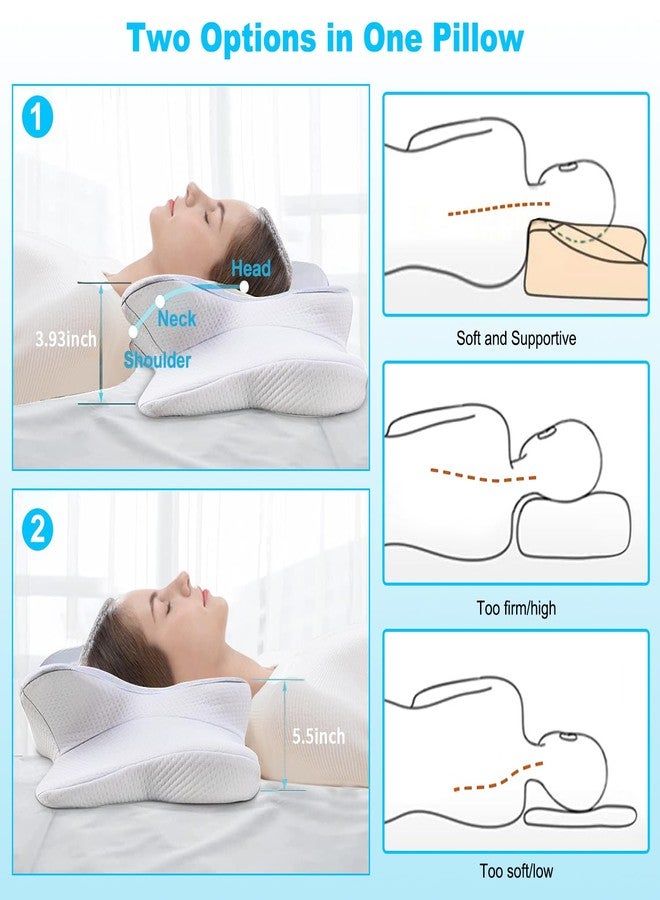 BLYPHOO Cervical Pillow for Neck and Shoulder, Memory Foam Neck Pillow, Upgraded Ergonomic Orthopedic Neck Support Pillow for Back Side Stomach Sleeping, Premium Contour Bed Pillow with Washable Cover - Image 3