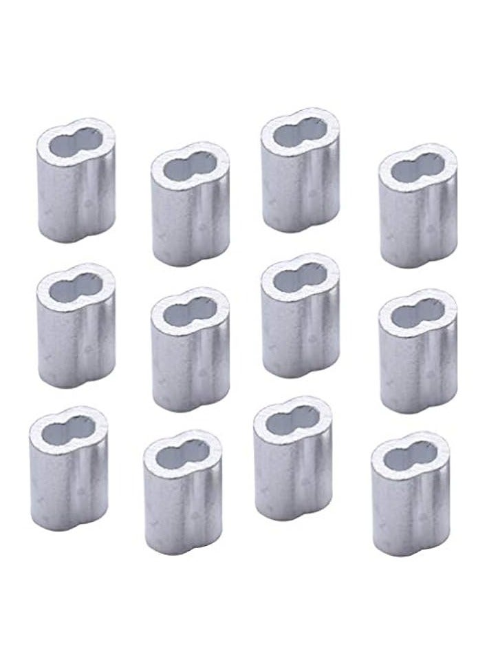 Hemobllo 200pcs Cable Ferrule M2 Aluminum Crimping Loop Sleeve Double Ferrule Cable Crimp for Steel Wire Cable (Silver) - Image 1