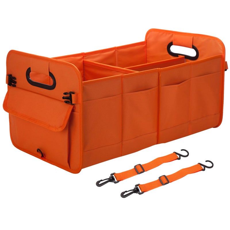 titiyiof Trunk Organizer For Suv & Sedan,Car Organizers and Storage, Waterproof Collapsible & Adjustable Straps,70L Sturdy Car Organization for Car Accessories, Tools,Sundries,2-3Compartmentï¼ˆOrange - Image 1