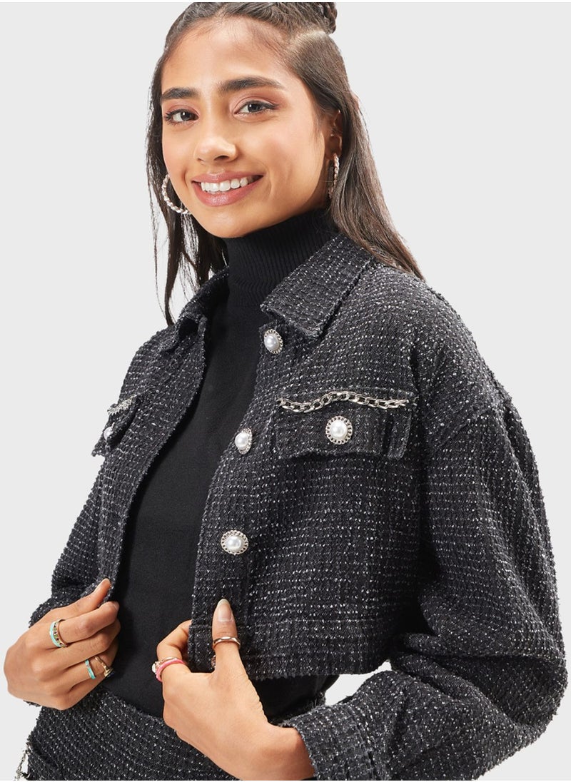 Lee Cooper - Pocket Detail Crop Jacket - Image 1