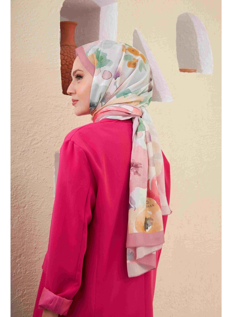 Ipekhan Comfort Cotton Shawl Carnation Floral Design - Pink - 3027-07 - Image 4