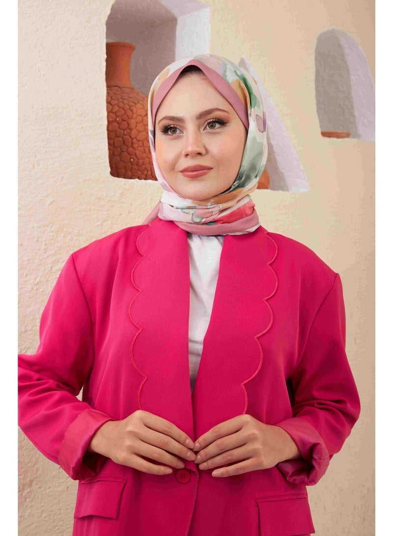 Ipekhan Comfort Cotton Shawl Carnation Floral Design - Pink - 3027-07 - Image 2