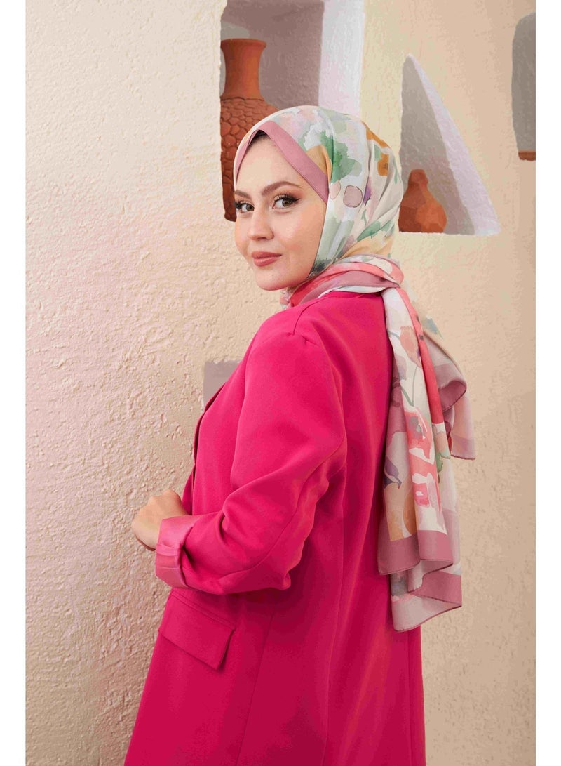 Ipekhan Comfort Cotton Shawl Carnation Floral Design - Pink - 3027-07 - Image 5