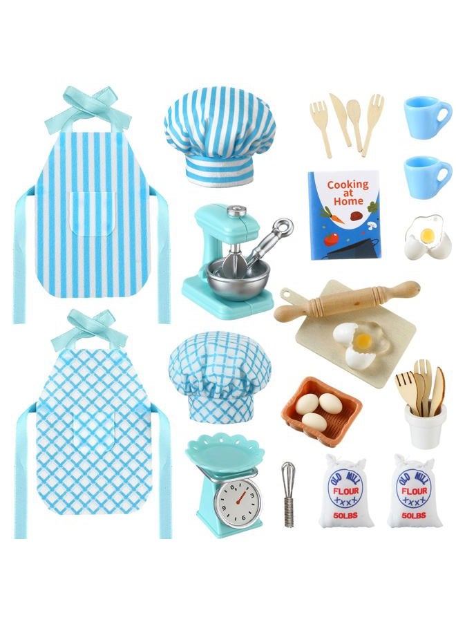 Motionchic 20 Pcs Christmas Elf Accessories Elf Doll Cooking Accessories Include Baker Outfit Mini Baking Props for Elf Dollhouse, Xmas Elf Clothes and Accessories Gift - Image 1