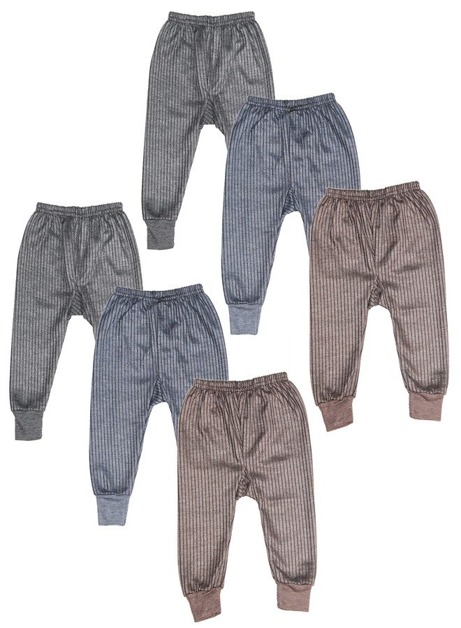 KETKAR Winter Body Warmer Solid/Plain Thermal Pyjama/Pyjama Bottom for Kids Baby Boy's and Baby Girl's_Pack of 06(Grey,Brown and Blue,2-3 Years) - Image 1