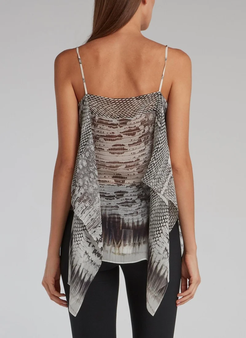 roberto cavalli Python Print Flounce Camis