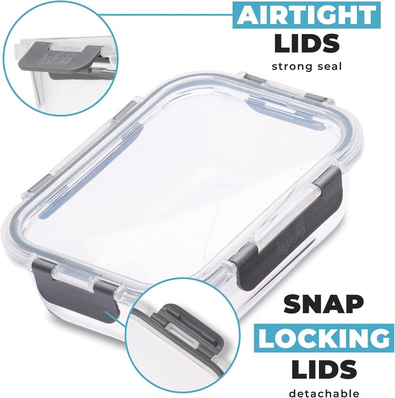 Igluu Meal Prep Glass Containers with Lids (10 Pack) â€“ Airtight & BPA-Free â€“ Oven, Microwave, Freezer & Dishwasher Safe â€“ 12.5oz/35.5oz â€“ Durable Borosilicate Glass - Image 5