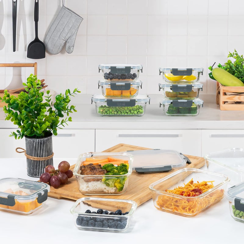 Igluu Meal Prep Glass Containers with Lids (10 Pack) â€“ Airtight & BPA-Free â€“ Oven, Microwave, Freezer & Dishwasher Safe â€“ 12.5oz/35.5oz â€“ Durable Borosilicate Glass - Image 2
