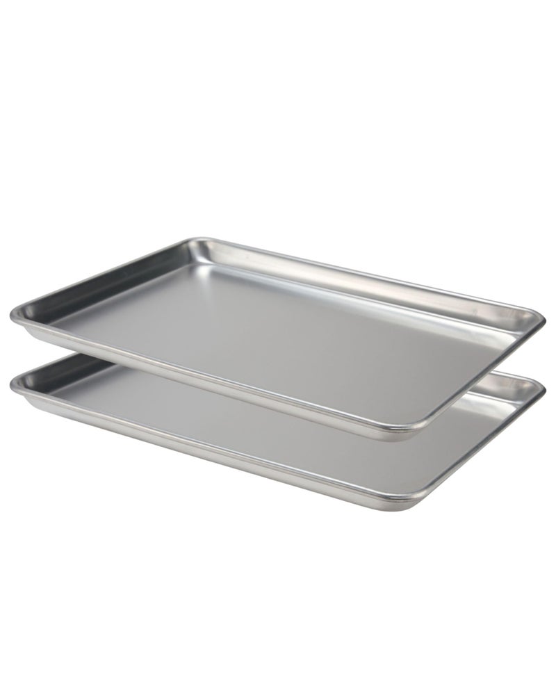 Checkered Chef Baking Sheet Set  13 x 95 Stainless Steel Quarter Pans for Baking and Cooking 2 Pack