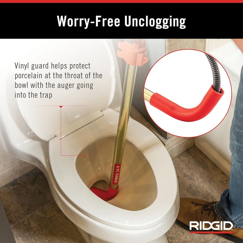 RIDGID 56658 K-6P 6' Toilet Auger w/Bulb Head - Image 4