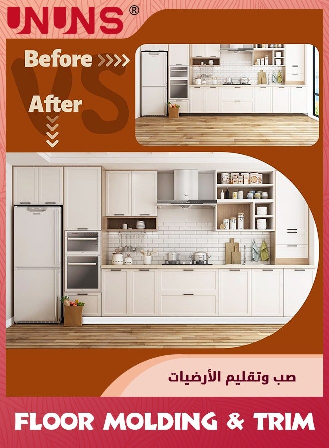 UNUNS Self-Adhesive Wall Trim,PVC Flexible Wall Base Baseboard Molding Trim,Peel And Stick Cove Base,Rubber Wall Base Moulding Trim,10CMx1Mx2 - Image 5