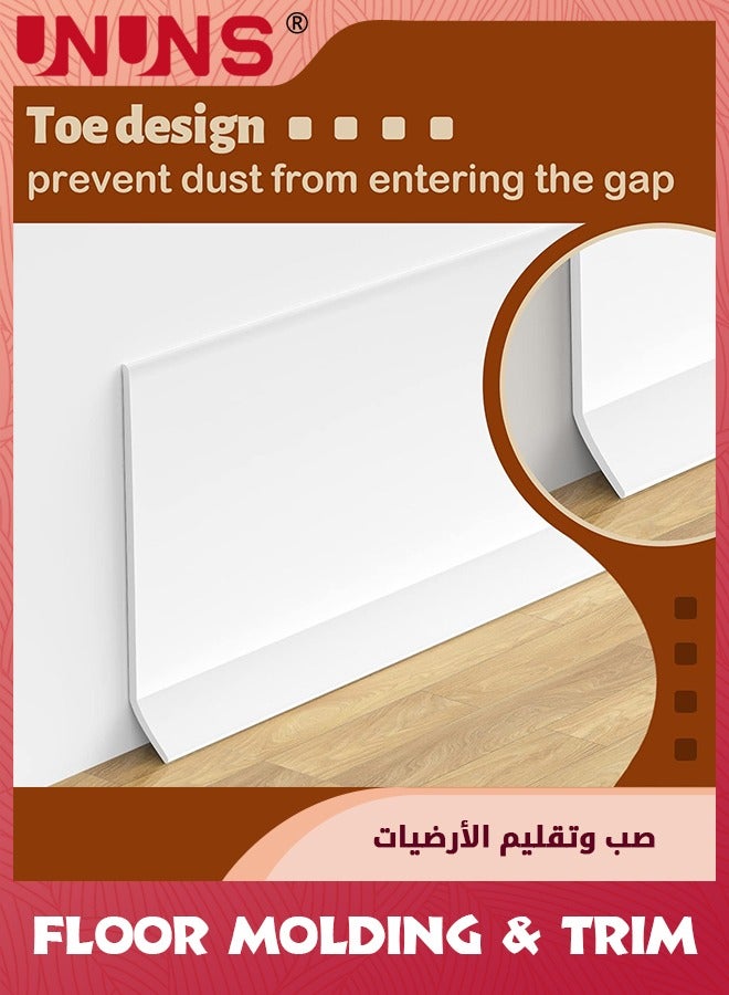 UNUNS Self-Adhesive Wall Trim,PVC Flexible Wall Base Baseboard Molding Trim,Peel And Stick Cove Base,Rubber Wall Base Moulding Trim,10CMx1Mx2 - Image 3