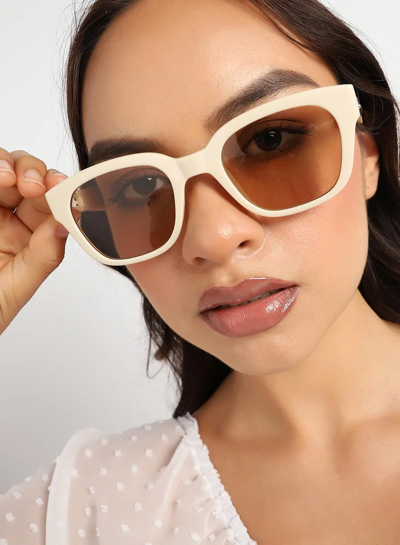 Haute Sauce Beige Wayfarer Sunglass