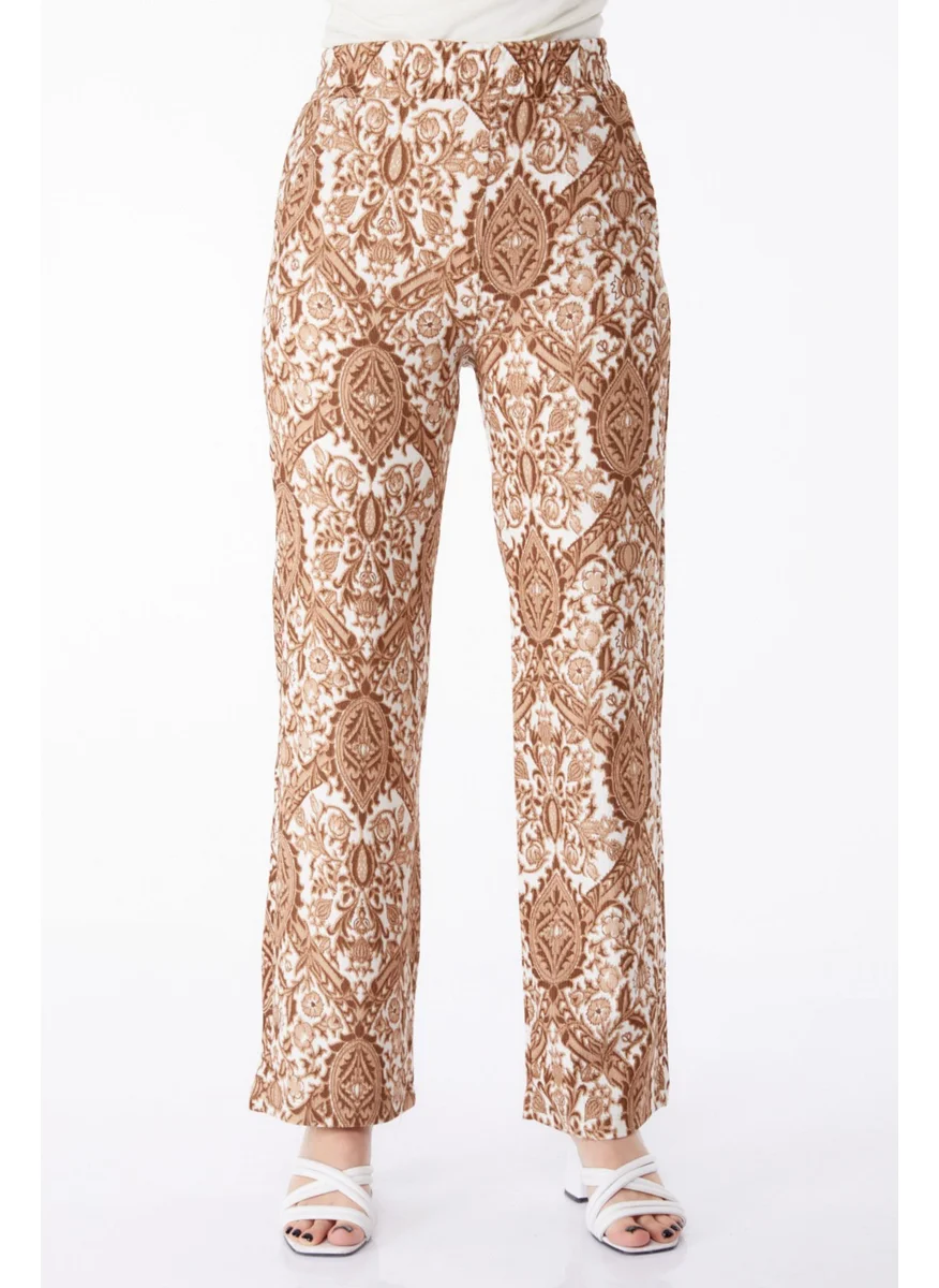 Tofisa Plain Mid Women's Mink Patterned Trousers - 25313