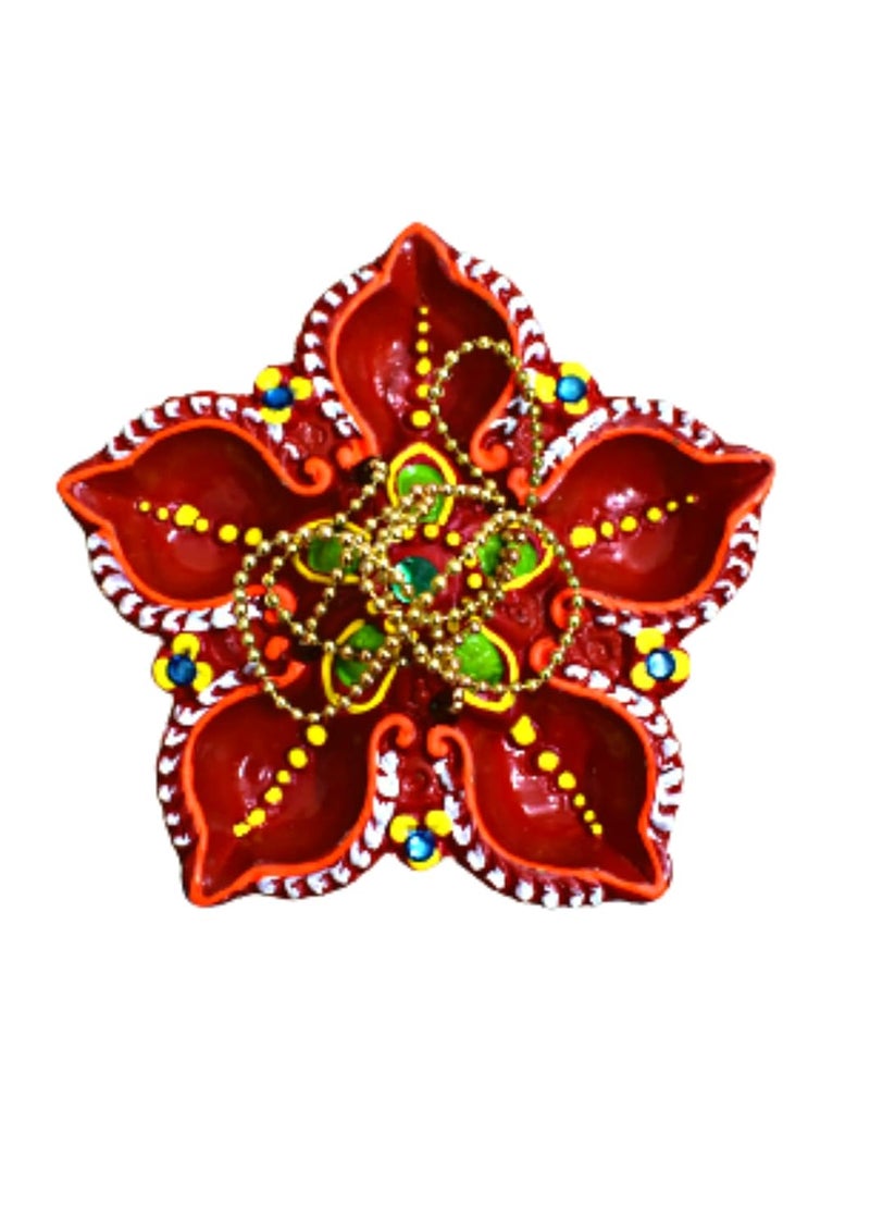 Daayra Unlimited Daayra Unlimited Terracotta Hanging Diya 5 Wick Lightning Diya 