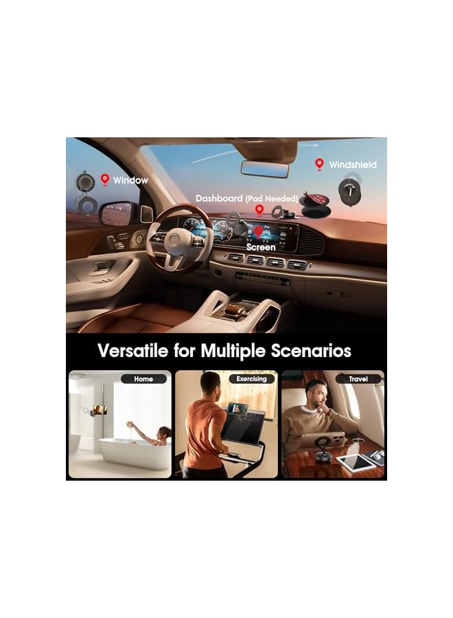 Green Tiger Strong Magnetic Car Phone Holder for MagSafe, Ultra Vacuum Suction Cup Phone Mount 360° Cell Phone Holders for Your Car Accessories for iPhone 16 15 14 13 12 Android - Image 2