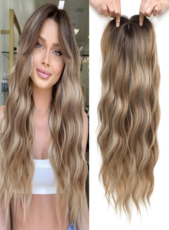 gulagula Hair Topper 20" Wavy Hair Toppers for Women 6.5x6.5” Base Size Hairtoppers for Women with Thinning hair Wavy Clip In - Image 1